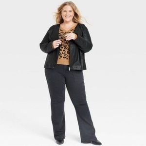 Knox Rose Faux Leather Moto Jacket Black Size XXL like new! Worn once excellent